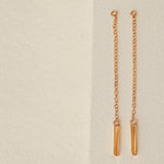 Bar Chain Ear Jacket Earrings in gold vermeil