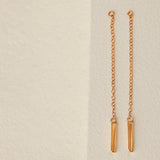 Bar Chain Ear Jacket Earrings in gold vermeil