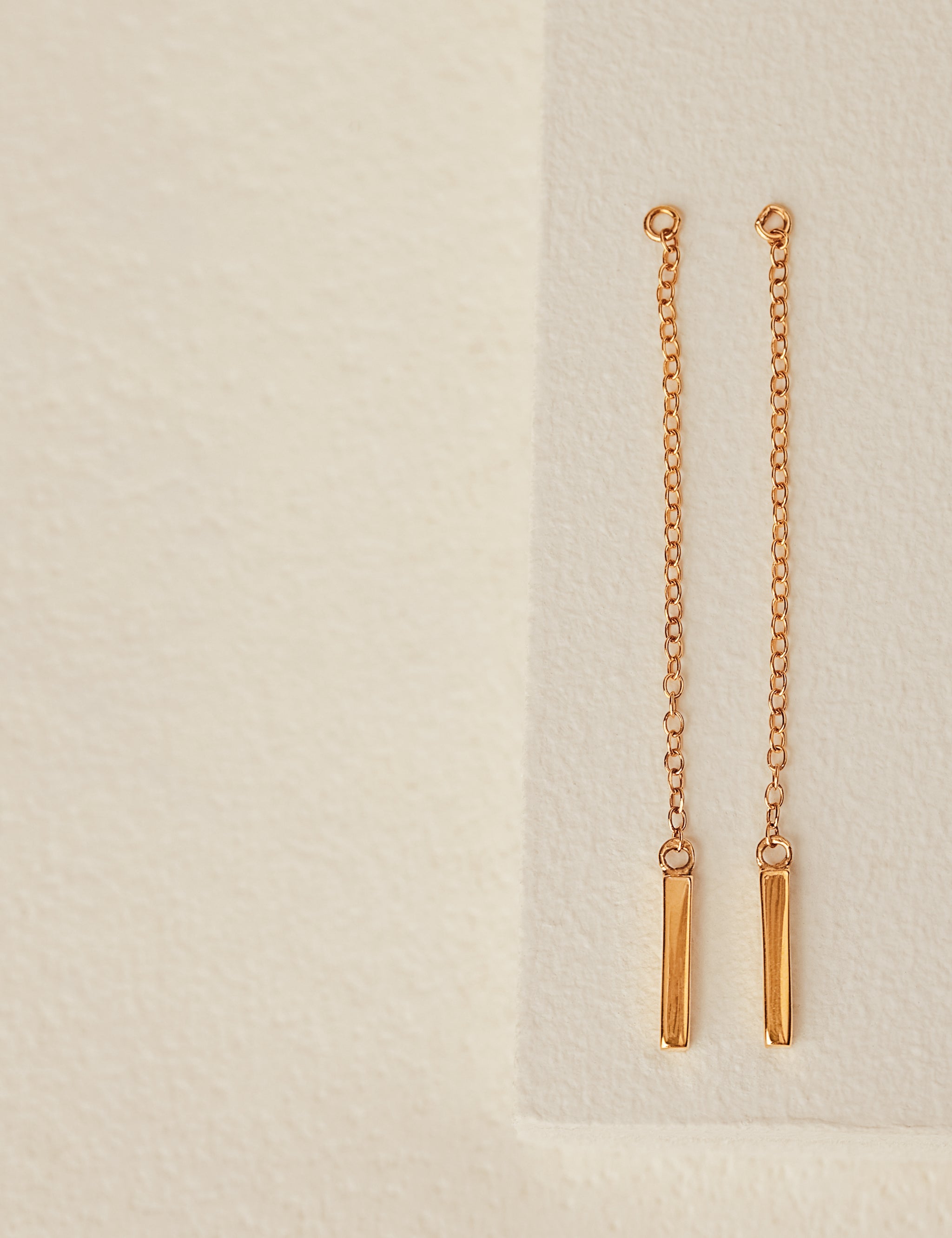 Bar Chain Ear Jacket Earrings in gold vermeil