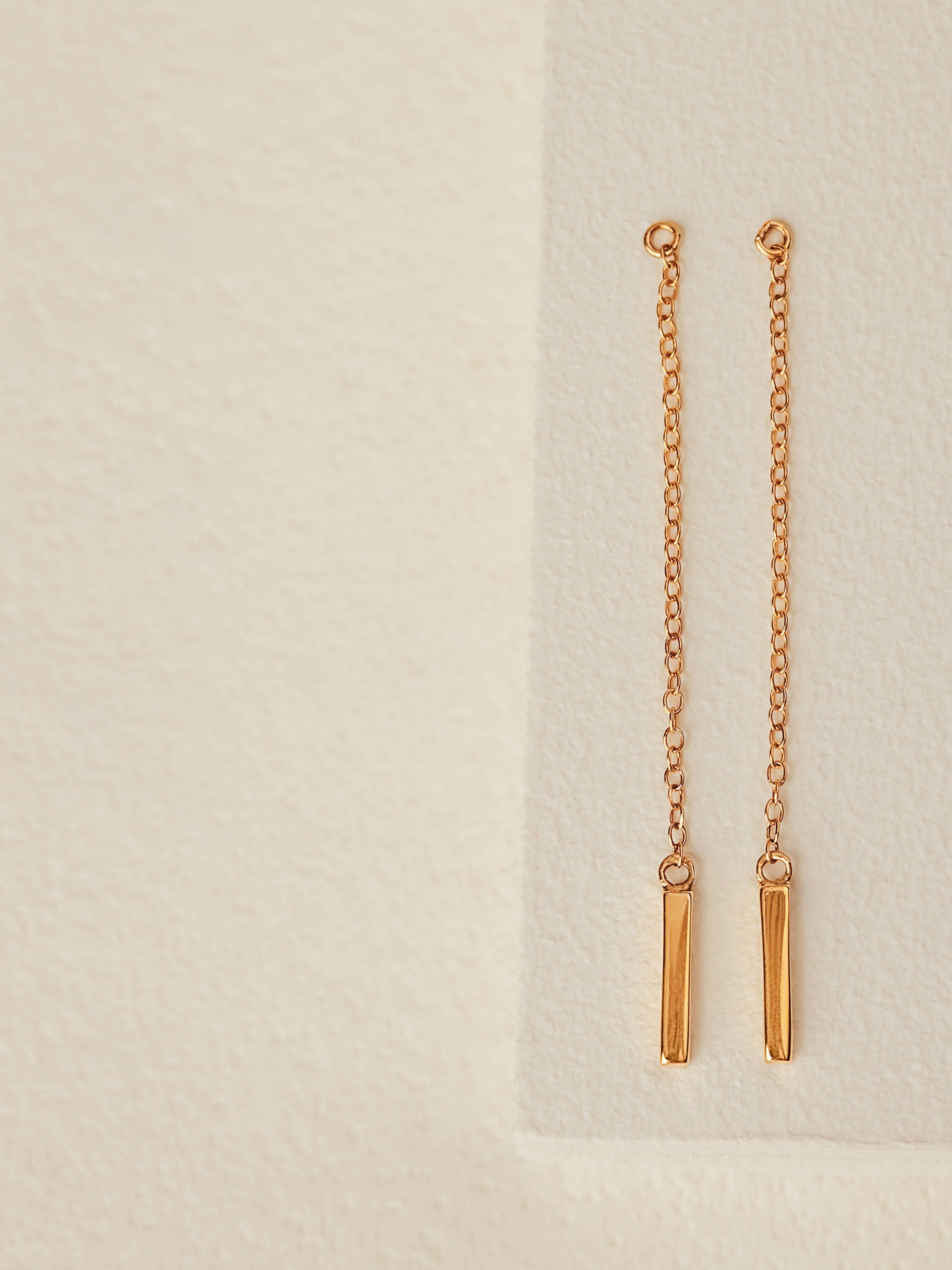 Bar Chain Ear Jacket Earrings in gold vermeil