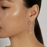 Bar Chain Ear Jacket Earrings styled in a statement ear stack