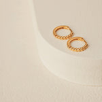 Beaded Huggie Earrings in gold vermeil