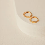 Beaded Huggie Earrings in gold vermeil