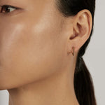 Beaded Huggie Earrings worn solo