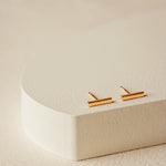 Classic Bar Stud Earrings in gold vermeil