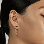 Classic Bar Stud Earrings styled in a layered ear stack