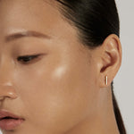 Classic Bar Stud Earrings worn solo