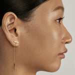Classic Chain Ear Jacket Earrings styled in a layered ear stack
