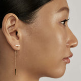 Classic Chain Ear Jacket Earrings styled in a layered ear stack