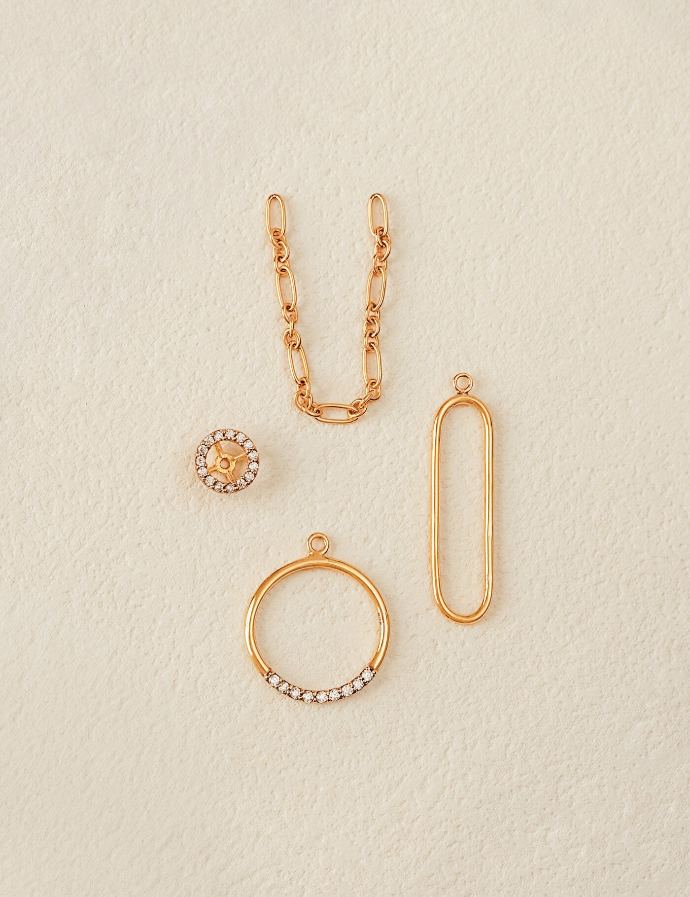 Ear Jacket Earrings collection in gold vermeil