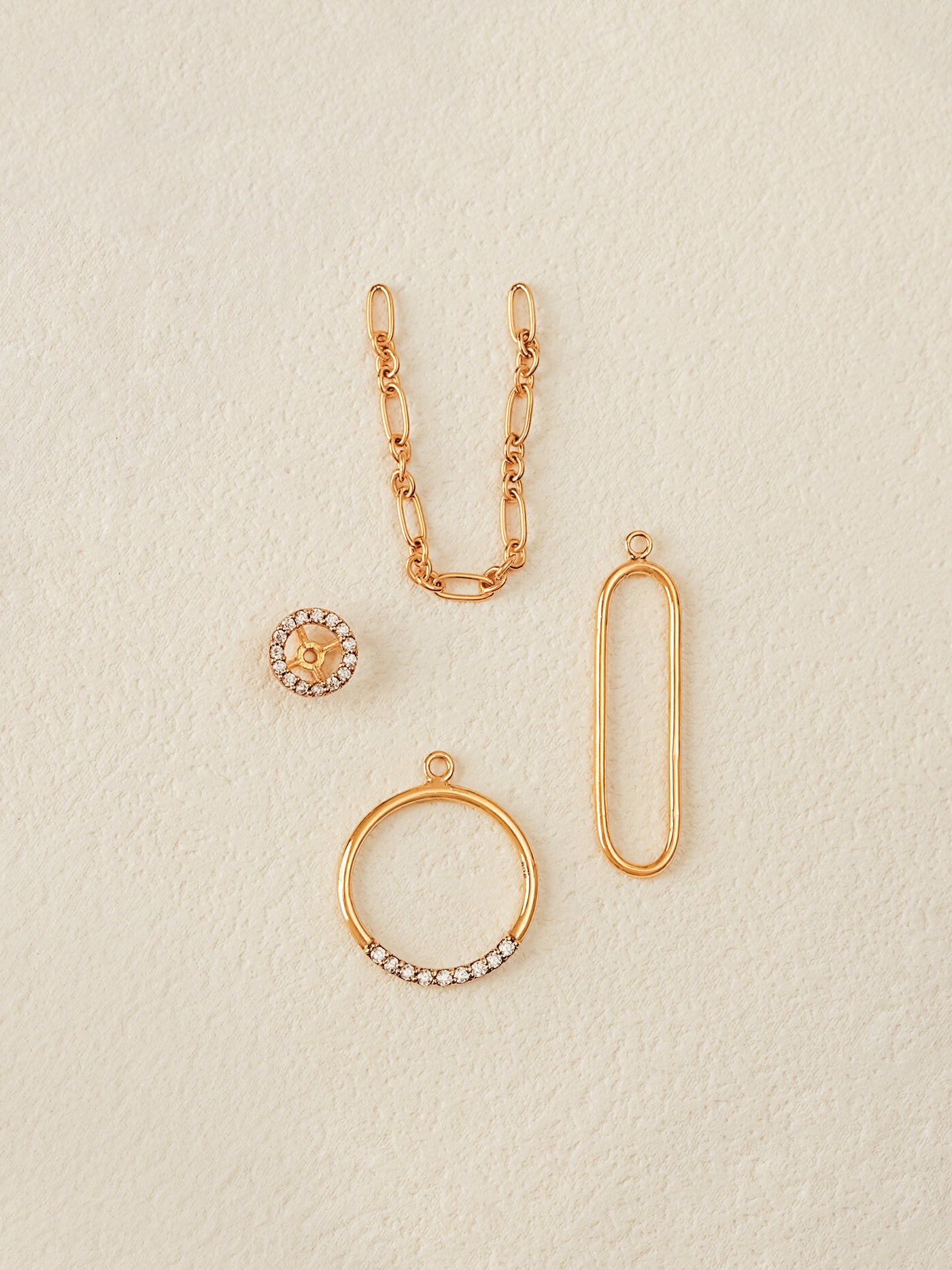 Ear Jacket Earrings collection in gold vermeil