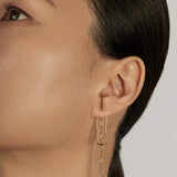 Figaro Chain Ear Jacket Earrings styled in a layered ear stack