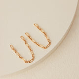 Figaro Chain Ear Jacket Earrings in gold vermeil