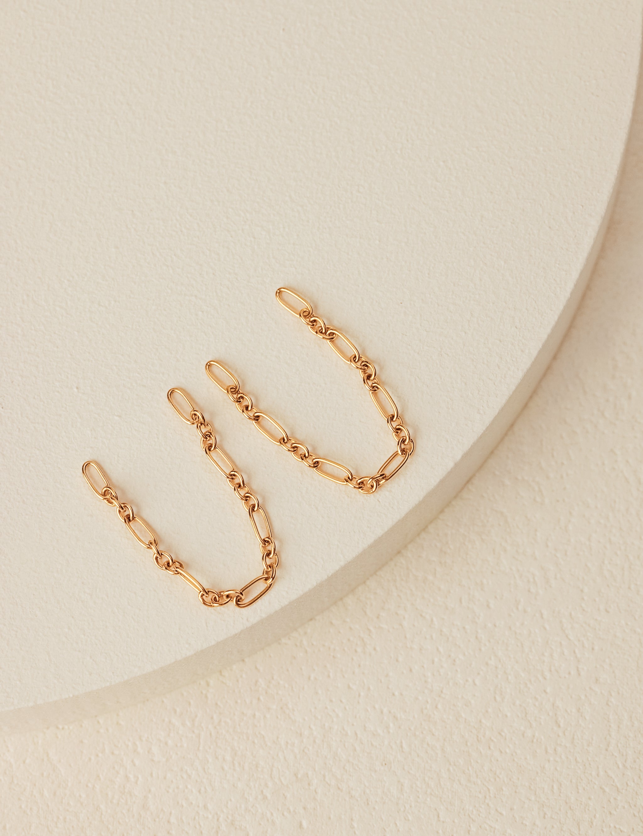 Figaro Chain Ear Jacket Earrings in gold vermeil