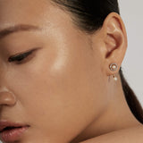 Halo Ear Jacket Earrings styled with pearl
