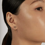 Halo Ear Jacket Earrings styled with gold sphere