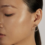 Halo Ear Jacket Earrings styled in a statement ear stack
