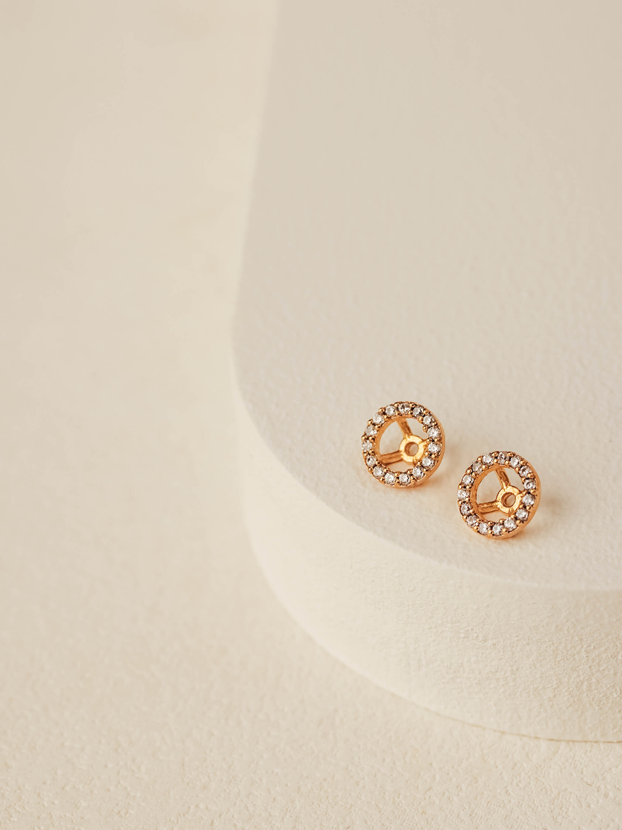 Halo Ear Jacket Earrings in gold vermeil