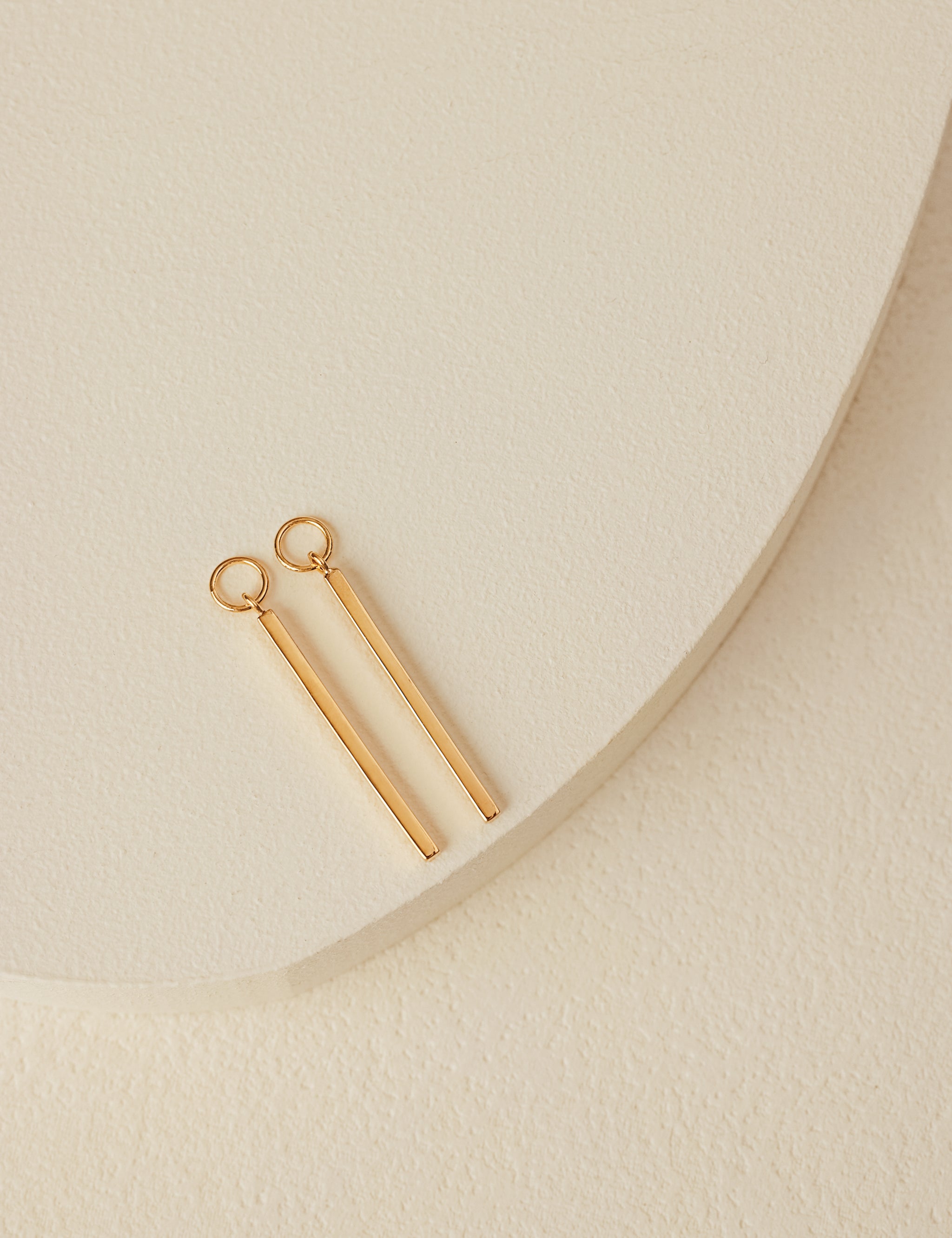 Linear Huggie Charms in gold vermeil