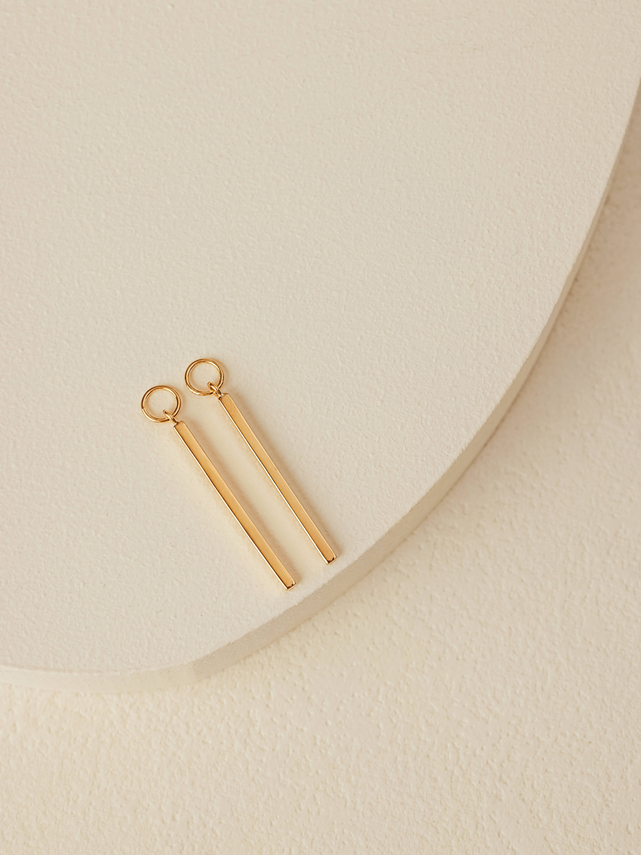 Linear Huggie Charms in gold vermeil
