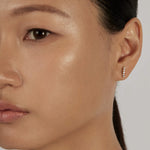 Pave Bar Stud Earrings worn solo