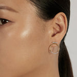 Paver Bar Stud Earrings styled in a statement ear stack