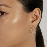 Paver Bar Stud Earrings styled in a statement ear stack