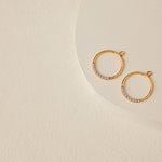 Pave Hoop Ear Jacket Earrings in gold vermeil