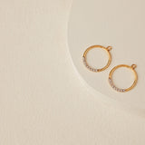 Pave Hoop Ear Jacket Earrings in gold vermeil