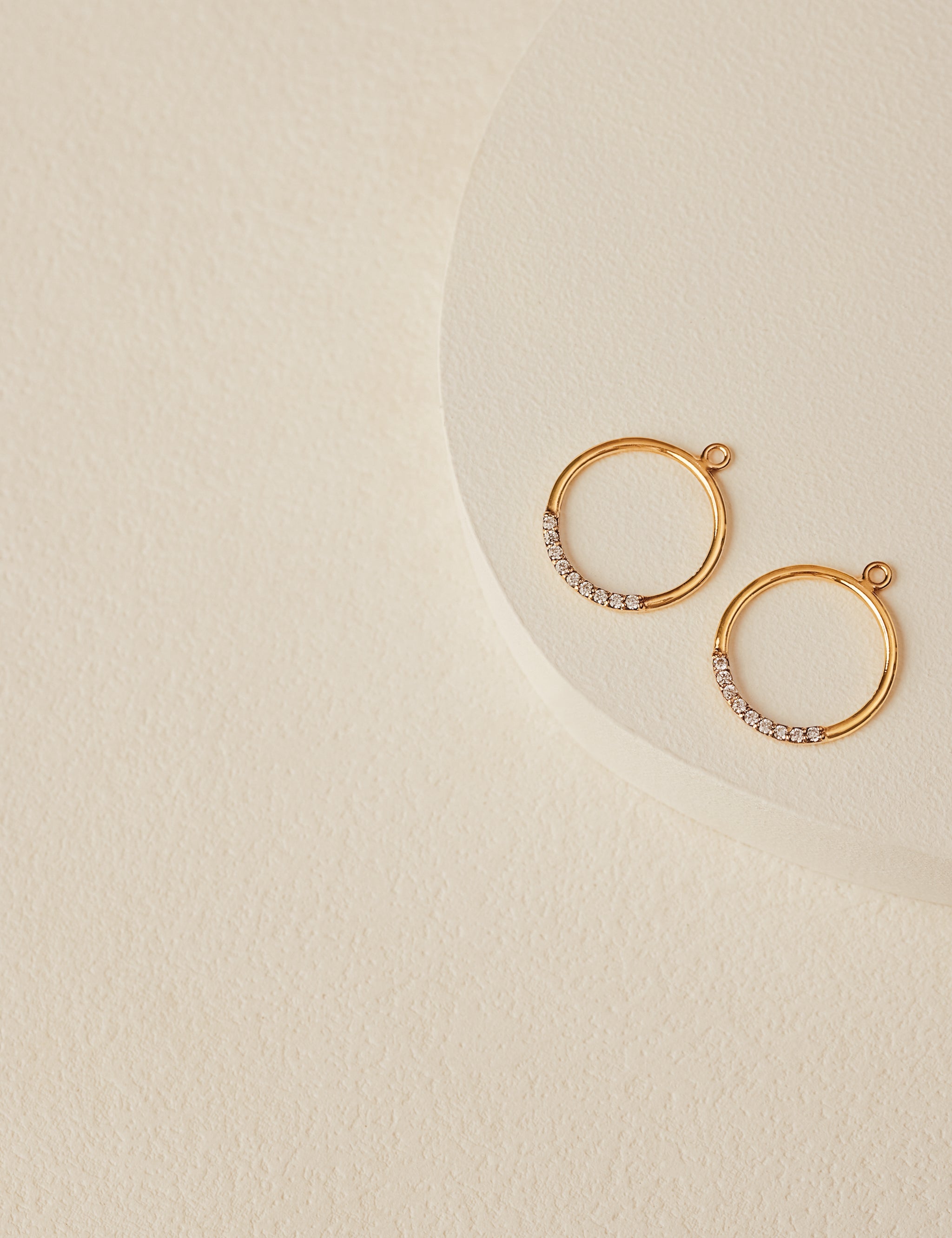 Pave Hoop Ear Jacket Earrings in gold vermeil
