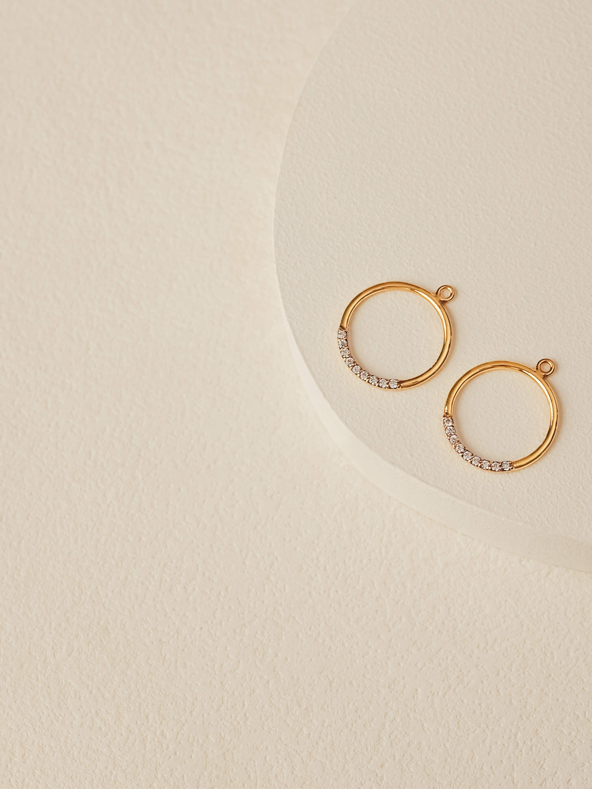 Pave Hoop Ear Jacket Earrings in gold vermeil