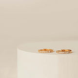 Pave Huggie Earrings in gold vermeil