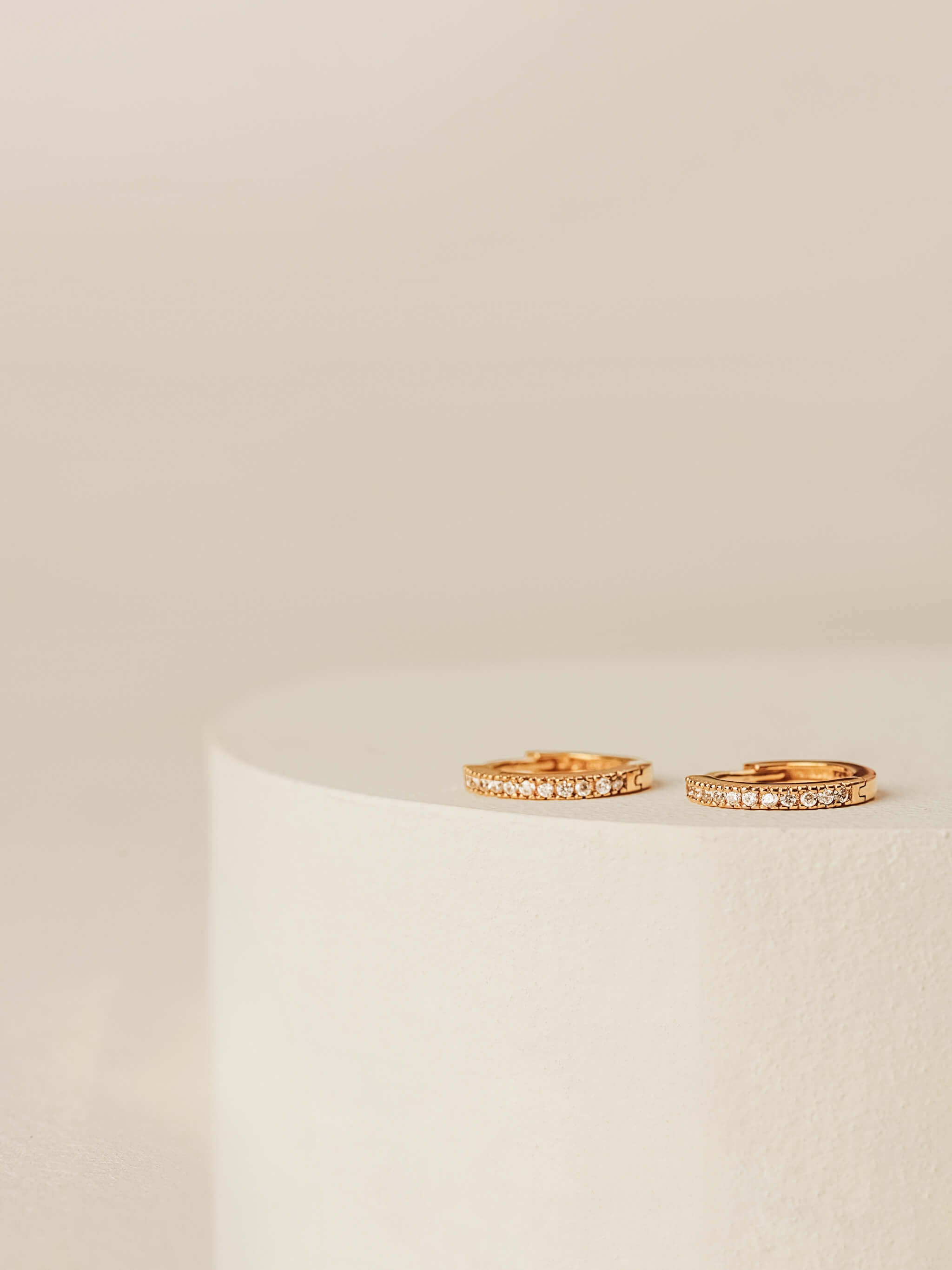 Pave Huggie Earrings in gold vermeil