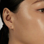 Pave Huggie Earrings worn solo