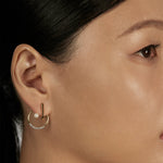 Pearl Drop Ear Jacket Earrings styled in a statement ear stack