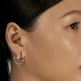Pearl Drop Ear Jacket Earrings styled in a statement ear stack
