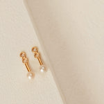 Pearl Ear Jacket Earrings in gold vermeil