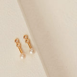 Pearl Ear Jacket Earrings in gold vermeil
