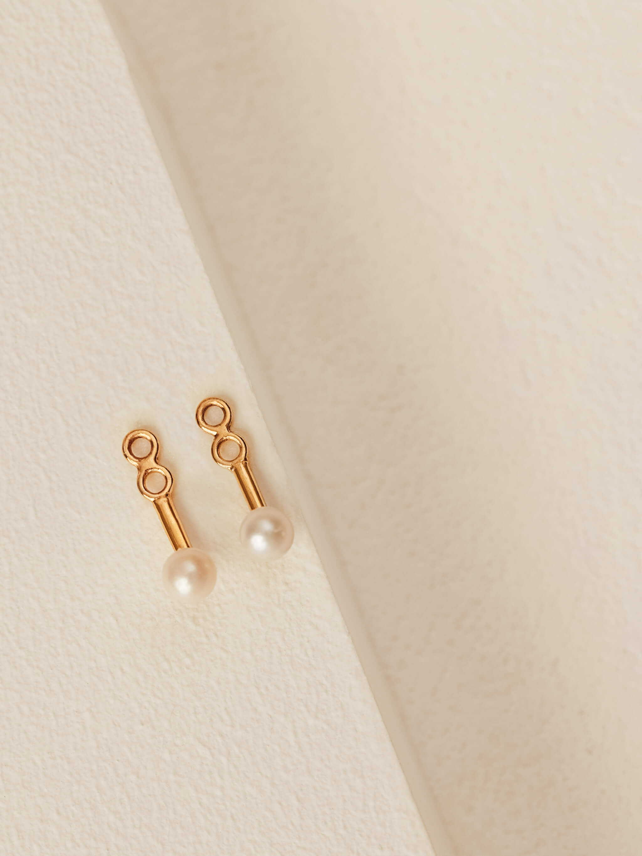 Pearl Ear Jacket Earrings in gold vermeil