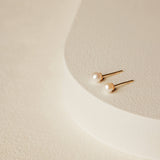 Pearl Stud Earrings in gold vermeil
