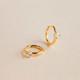 Solitaire Huggie Earrings