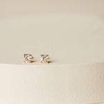 Solitaire Stud Earrings in gold vermeil