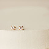 Solitaire Stud Earrings in gold vermeil