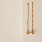 Sphere Chain Ear Jacket Earrings in gold vermeil