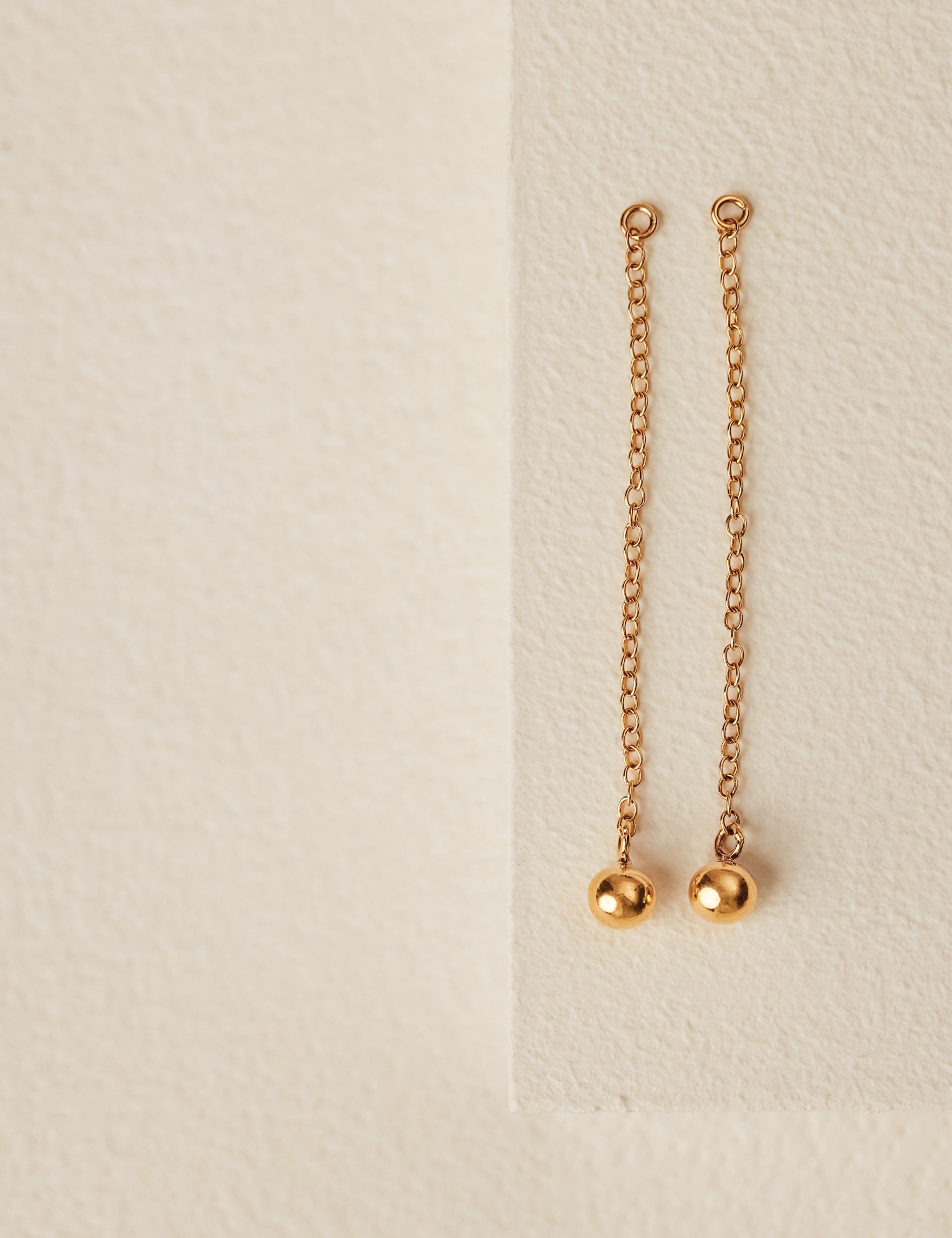 Sphere Chain Ear Jacket Earrings in gold vermeil