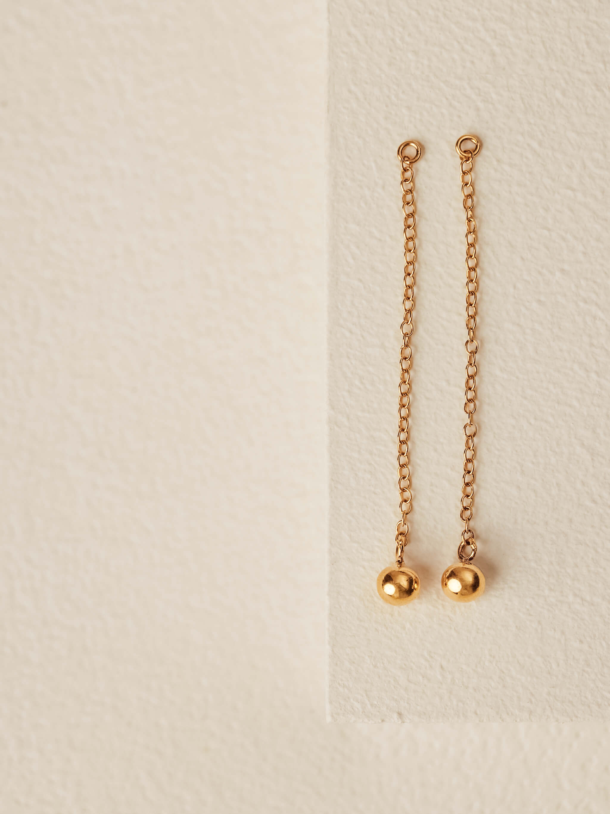 Sphere Chain Ear Jacket Earrings in gold vermeil