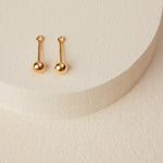Sphere Drop Ear Jacket Earrings in gold vermeil