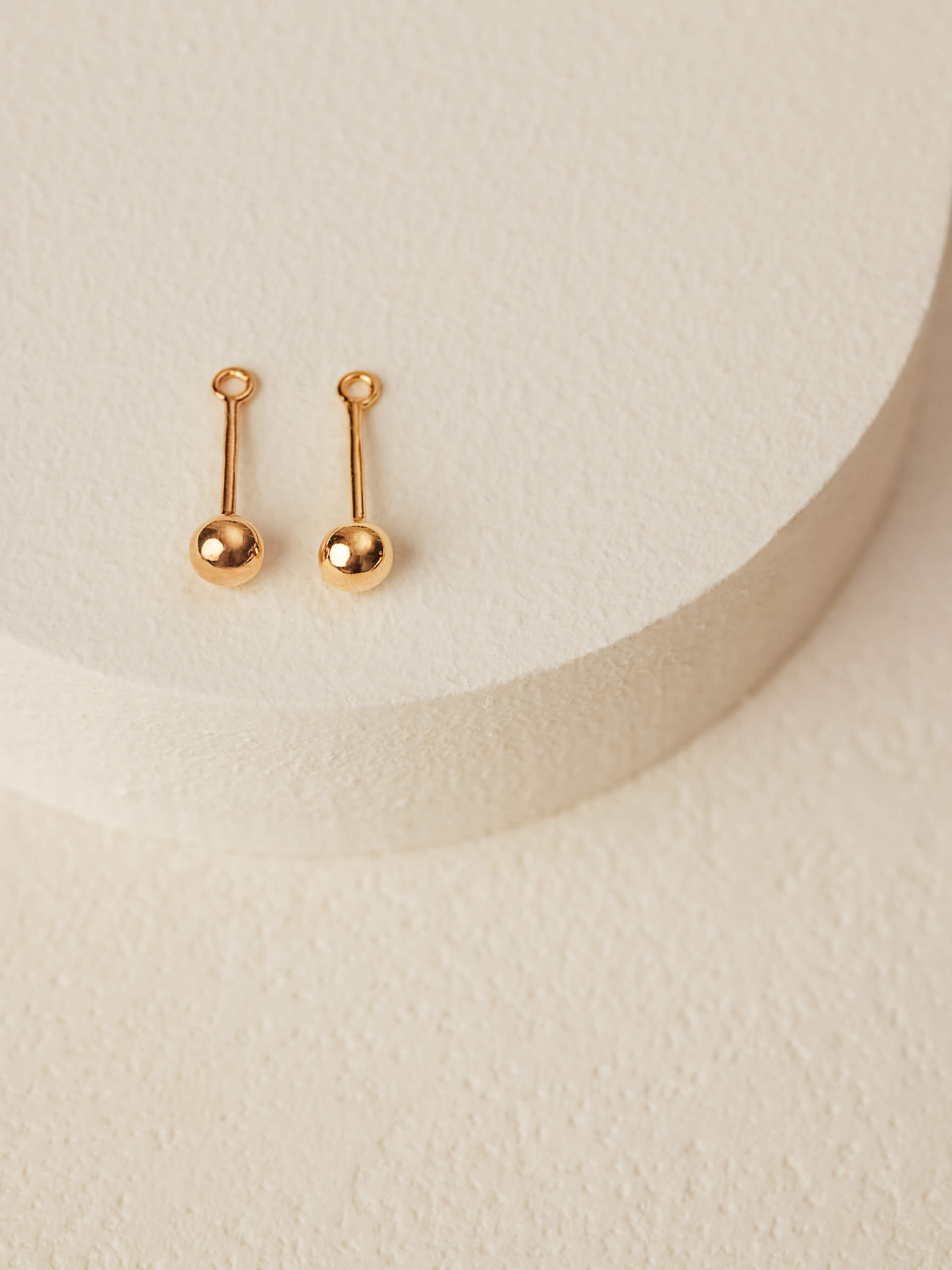 Sphere Drop Ear Jacket Earrings in gold vermeil