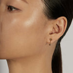 Sphere Drop Ear Jacket Earrings worn solo