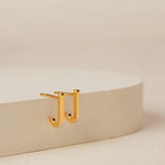 Suspend Bar Stud earrings in gold vermeil